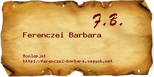 Ferenczei Barbara névjegykártya