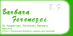 barbara ferenczei business card